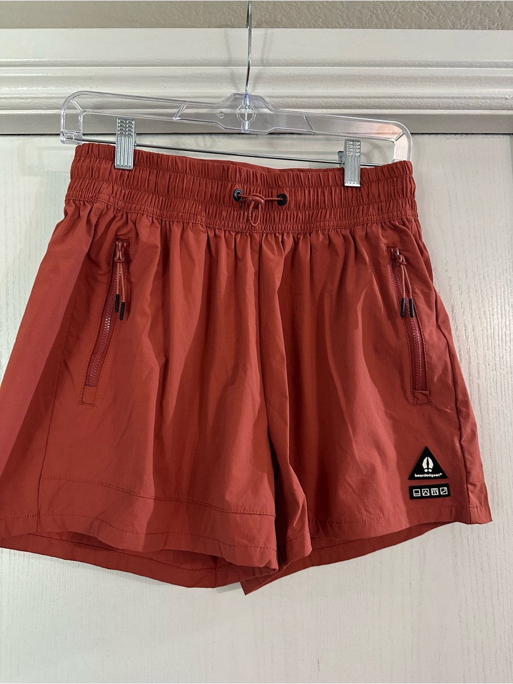 Bearded Goat Women’s Athletic Shorts — Brick Red